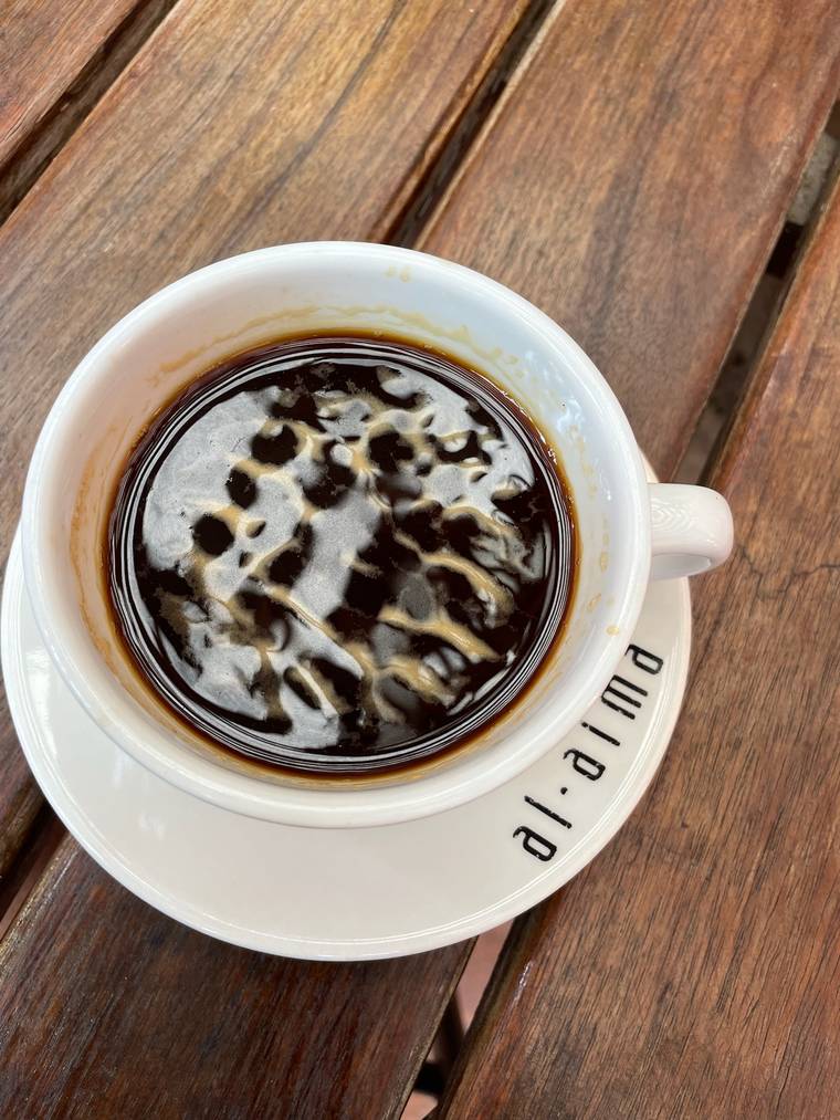 Freshly poured Colombian coffee